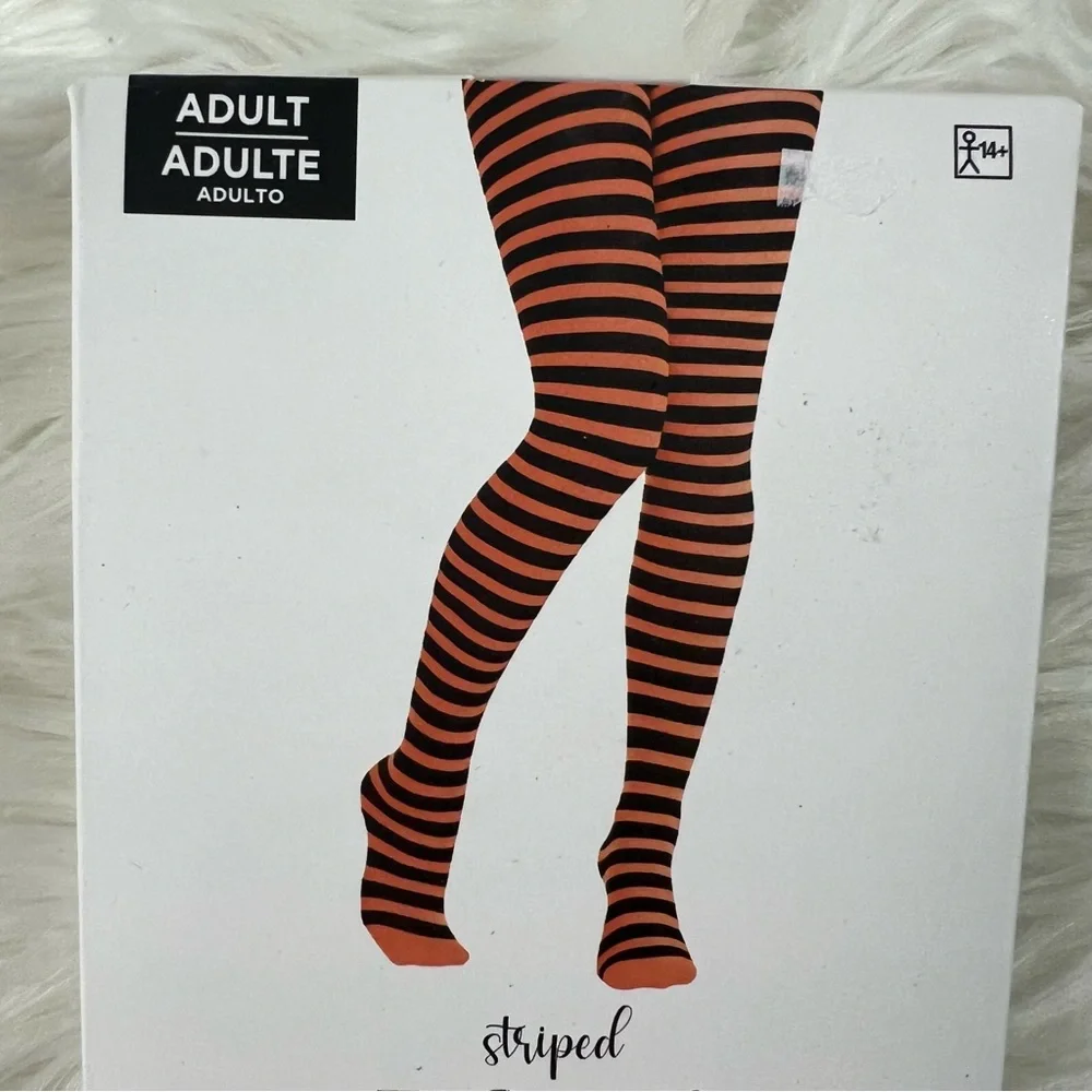 Striped Orange and Black Tights NEW Halloween witch costume